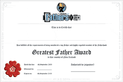 Click here to print your own certificate to give you your dad!